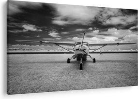 Tablou - Avion alb-negru și alb-negru (90x60 cm)