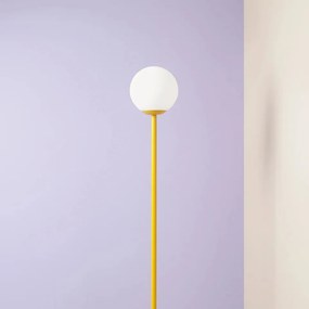 Lampadar modern galben cu glob de sticla Pinne