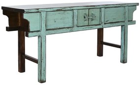 Consola din lemn masiv, turcoaz, cu finisaj vintage, Azure