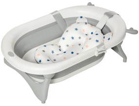 HomCom, cada baie, pliabila, cu perna, 81.5x50.5x23.5cm, alba | Aosom Ro