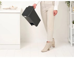 Coș cu pedală Brabantia StepUp 1008476, 10 L, Materiale ecologice, Deschidere mare, Gri închis