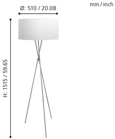 Eglo 95539 - Lampadar FONDACHELLI 1xE27/60W/230V
