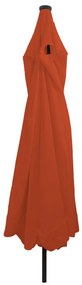 vidaXL Umbrela de grădină cu lumini LED ø395x245 cm Terracotta