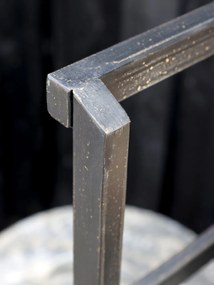 Etajera din metal si lemn de Paulownia, cu 2 rafturi