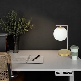 Lampă de masă 1x E27, 40 W, 230 V, auriu/alb