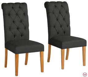 Set 2 scaune Liao stofa gri inchis 50/73/108 cm