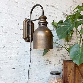Lampă de perete, din alama antichizata, H38/L26/W16 cm