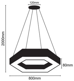Lustră LED pe cablu LED/40W/230V 4000K d. 80 cm