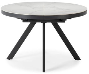 Masă de dining rotundă extensibilă cu blat ceramic cu blat suplimentar ø 120 cm Bela – Marckeric