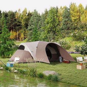 Outsunny Cort de camping pentru familie 5-6 persoane impermeabil, ușor, ventilat cu sac de transport, dim. 550L x 300l x 198H cm | Aosom Romania