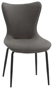 SET 4 Scaune Vespa, structura metalica, imitatie piele intoarsa - GRI - IMITATIE PIELE INTOARSA - NEGRU