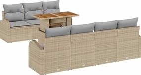vidaXL Set de canapele pentru grădină 8 pcs Bej Rattan poli