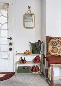 Față de pernă din iută țesută manual cu model geometric kilim, 50×50 cm, „Jopf"