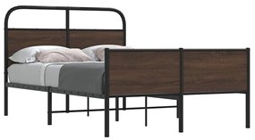 vidaXL Cadru pat fără saltea stejar maro, 140x190 cm, lemn prelucrat