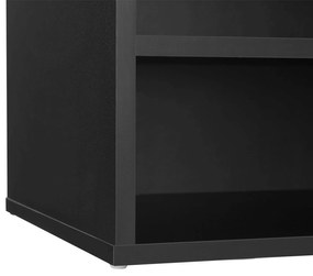 Suport pantofi cu capac rabatabil și șezut căptușit 60 x 30 x 44 cm negru