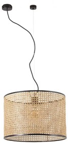Lustra pendul moderna design natural MAMBO simple 45cm negru/ratan 64315-49