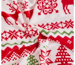 Lenjerie de pat din microplus CHRISTMAS JOY alb + cearceaf din microplus SOFT 90x200 cm alb