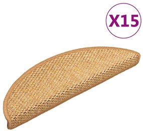 vidaXL Covorașe scări autoadezive 15 buc. sisal 56x17x3 aspect sisal