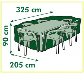 Nature Husa mobilier de gradina mese dreptunghiulare, 325x205x90 cm 1, 325 x 205 x 90 cm