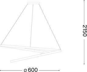 Ideal Lux - Lustră LED dimabilă suspendată pe cablu OZ LED/48W/230V Ø 60 cm CRI 90 albă