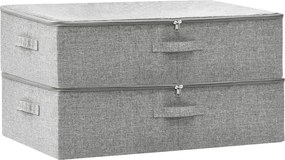 vidaXL Cutii de depozitare 2 buc. gri 70x40x18 cm material textil
