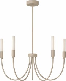 Candelabru cu 5 brate AUGUSTINE taupe/alb