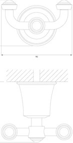 Suport de perete pentru prosoape OMNIRES AL53120CR ART LINE crom lucios