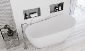 Raft incastrat pentru baie 30x45 argintiu periat