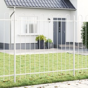 vidaXL Plasa de grădină cu vârf curbat, albă, 11.9x1.5 m din oțel