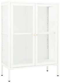 Servanta, alb, 75x35x105 cm, otel si sticla 1, Alb