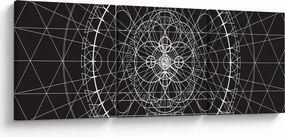 Tablou - Abstracție cu ceas (cu ceas) (90x30 cm)