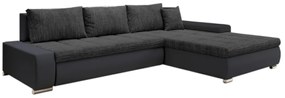 Supermobel Coltar TOSCANIA C, 297x80x214, berlin 02/piele eco neagra, dreapta