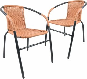 Sada de scaune de grădină stivuibile, în culorile gri/petrec