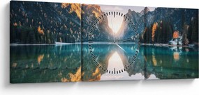 Tablou - Lacul montan (cu ceas) (90x30 cm)