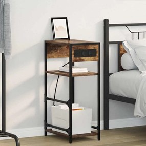 vidaXL Dulap de noapte Stejar afumat 40 x 27 x 76 cm Lemn compozit