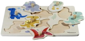 Puzzle (număr de piese 6) de inserat din lemn Dinosaurs – Kindsgut