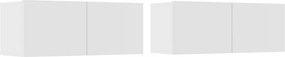 vidaXL Comode TV, 2 buc., alb, 80x30x30 cm, lemn prelucrat