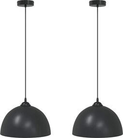 vidaXL Lămpi de suspendare 2 buc E27 Negru Ø 30 cm Metal