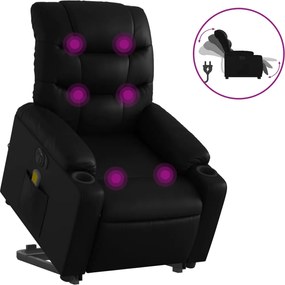 vidaXL Fotoliu electric masaj rabatabil cu ridicare, negru