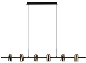 Lustra suspendata stil modern minimalist VIVI 6 negru/auriu
