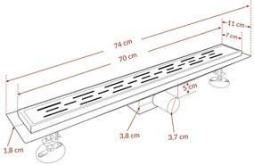 Scurgere de duș cu flux 70