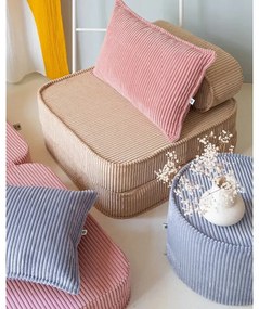 Pernă decorativă pentru copii roz cu tapițerie din catifea reiată Bolster – Wigiwama