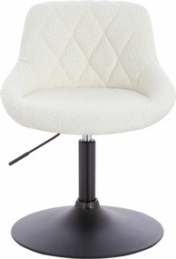 HR1054N Scaun Crem Boucle cu Bază Neagră