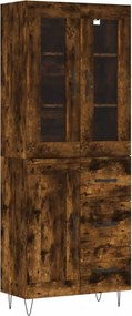 vidaXL Dulap înalt, stejar fumuriu, 69,5x34x180, lemn compozit