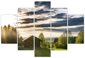 Tablou cabana în pădure (150x105 cm)