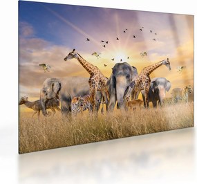 Tablou pe sticlă - Animae din Africa (70x50 cm)