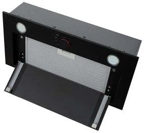Hota Incorporabila Tornado Modul Glass 750 (60), 1 motor, latime 60 cm, 3 viteze, absorbtie 750 m3/ora, Negru