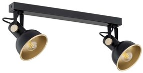 Aplica de perete / tavan cu 2 spoturi directionabile design modern Lenora negru