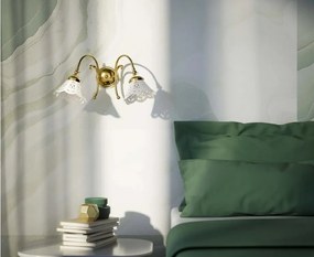 Aplica de perete din alama si abajur ceramic Zefira