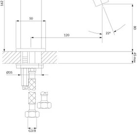 Baterie de lavoar OMNIRES Y1210NGR Y 16,2 cm grafit periat